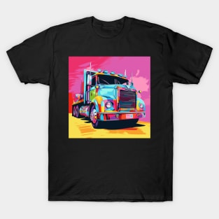 A Graphic Pop Art Drawing of a big American truck T-Shirt